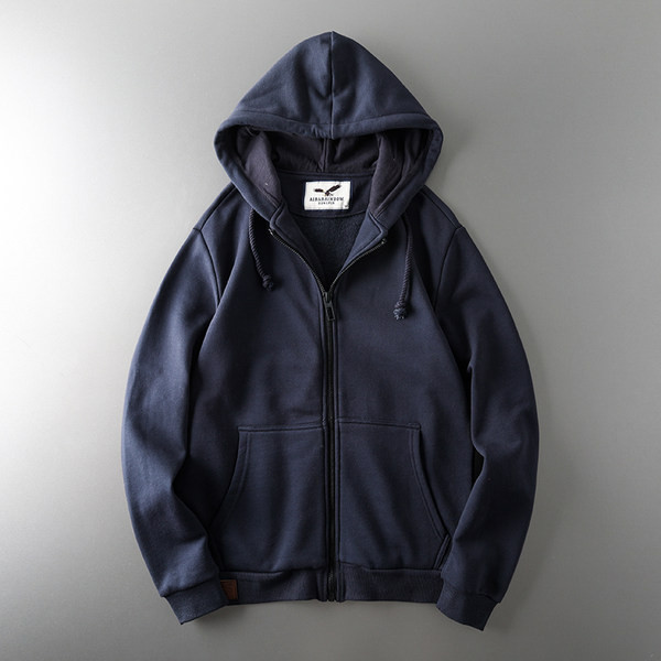 Ανδρικό φούτερ με χοντρή βελούδινη φόδρα και κουκούλα