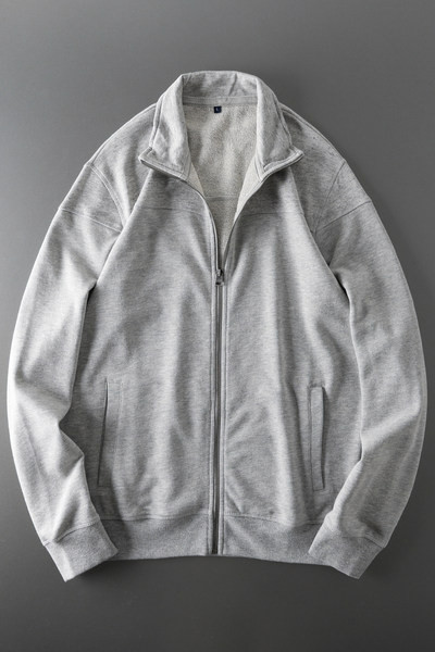 Hanorac casual pentru bărbați, cu guler înalt, de culoare gri