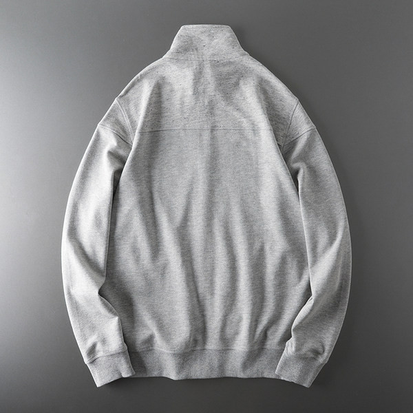 Hanorac casual pentru bărbați, cu guler înalt, de culoare gri