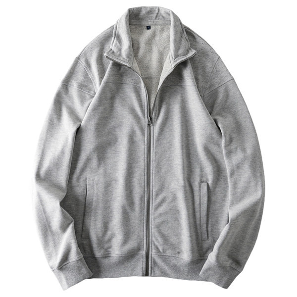 Hanorac casual pentru bărbați, cu guler înalt, de culoare gri