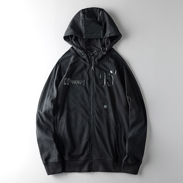 Fekete férfi pulóver rátéttel