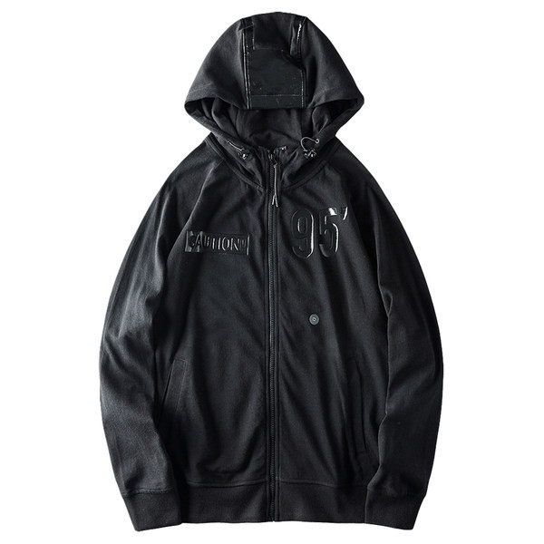 Fekete férfi pulóver rátéttel