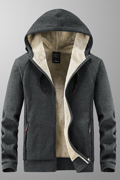 Férfi pulóver két színben kapucnival