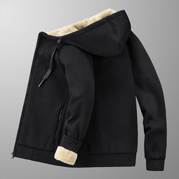 Férfi pulóver két színben kapucnival