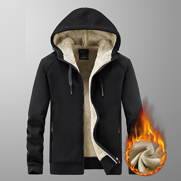 Férfi pulóver két színben kapucnival