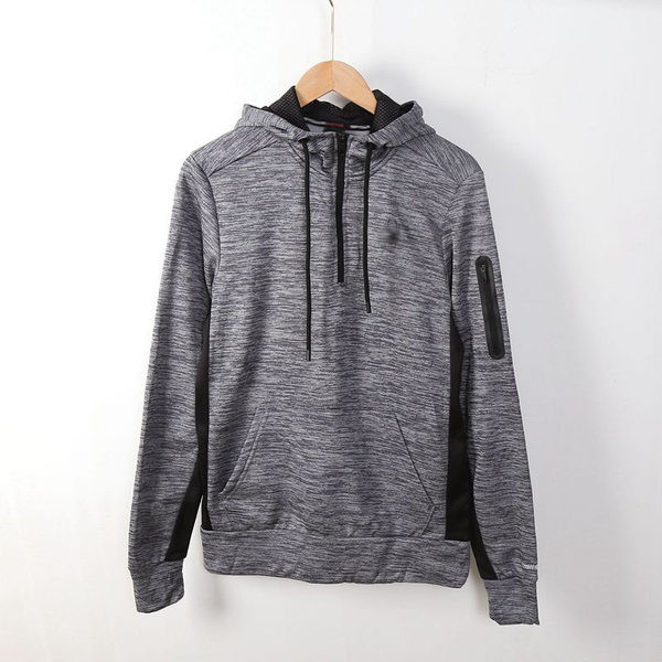 Férfi pulóver kapucnival és oldalsó cipzárral az ujján-polar