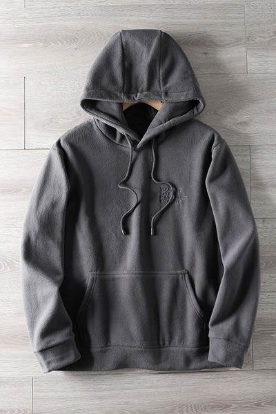 Egyszínű hétköznapi pulóver felirattal és kapucnival