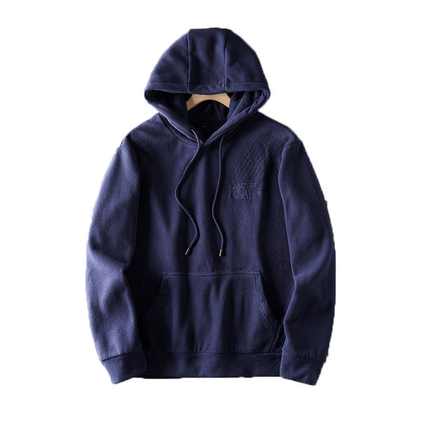 Egyszínű hétköznapi pulóver felirattal és kapucnival