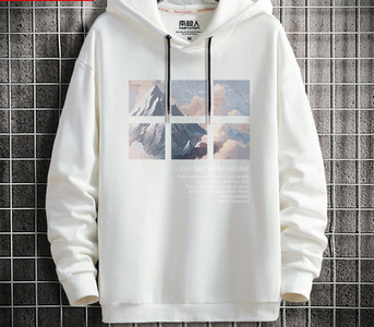 Hanorac zilnic pentru bărbați cu glugă cu diverse aplicații