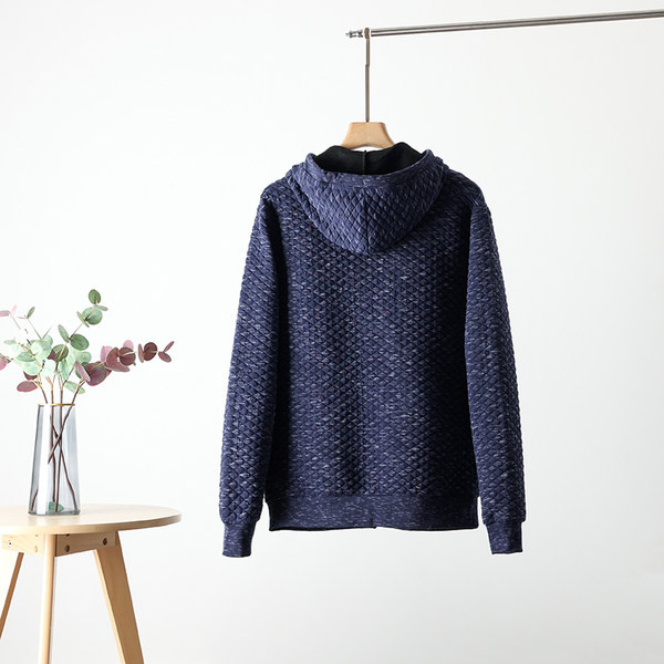 Vastag férfi pulóver kapucnival - egyszínű