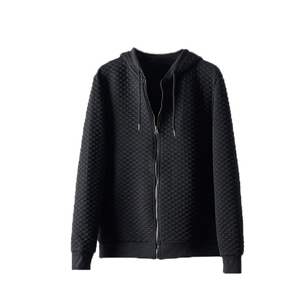 Vastag férfi pulóver kapucnival - egyszínű