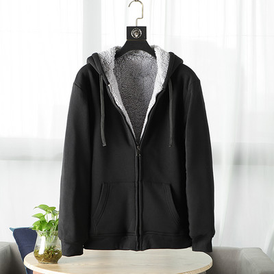 Ανδρικό φούτερ με ζεστή φόδρα και κορδόνια