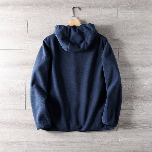 Hanorac polar pentru bărbați cu glugă - două fețe