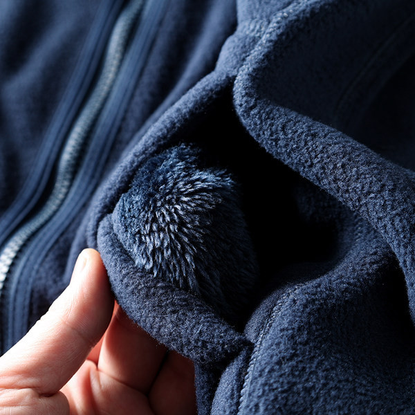 Hanorac polar pentru bărbați cu glugă - două fețe