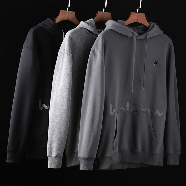 Hanorac barbatesc monocolor cu broderie