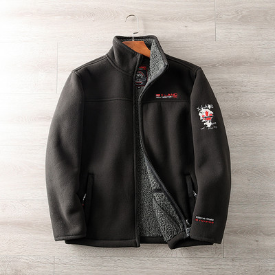 Hanorac de iarna pentru barbati cu fermoar si guler inalt - doua culori