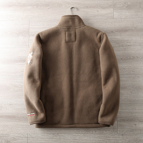 Hanorac de iarna pentru barbati cu fermoar si guler inalt - doua culori