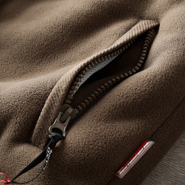 Hanorac de iarna pentru barbati cu fermoar si guler inalt - doua culori