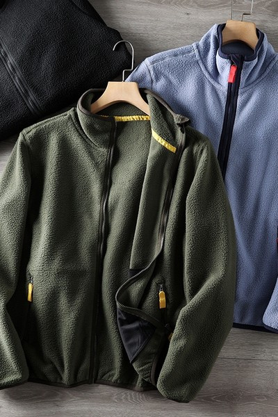 Hanorac pentru bărbați cu guler înalt și fermoar în trei culori