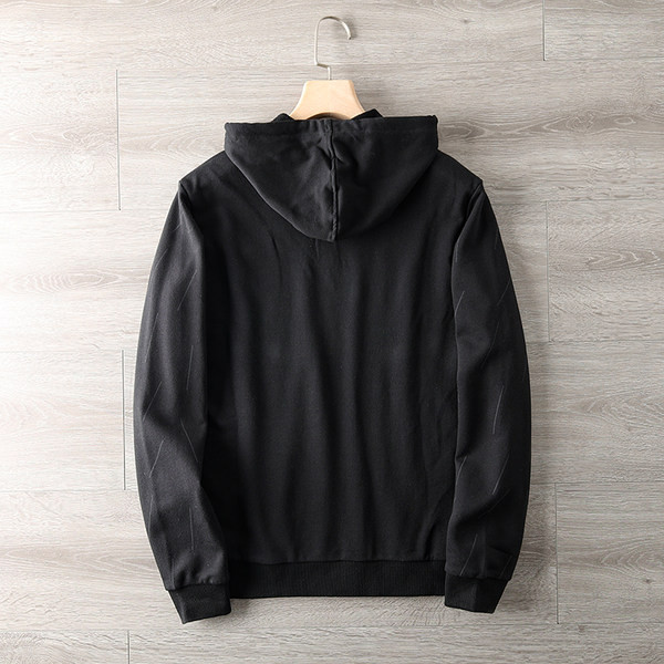 Férfi pulóver kapucnival és fekete felirattal