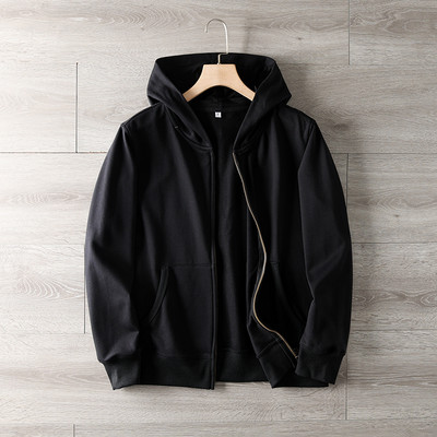 Hanorac casual barbatesc cu gluga si fermoar