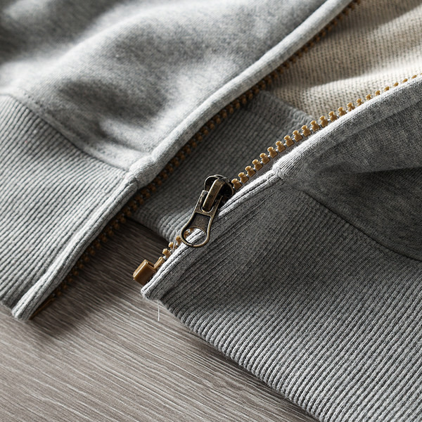 Hanorac casual barbatesc cu gluga si fermoar