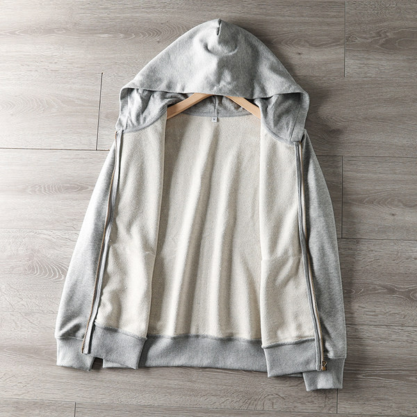 Hanorac casual barbatesc cu gluga si fermoar