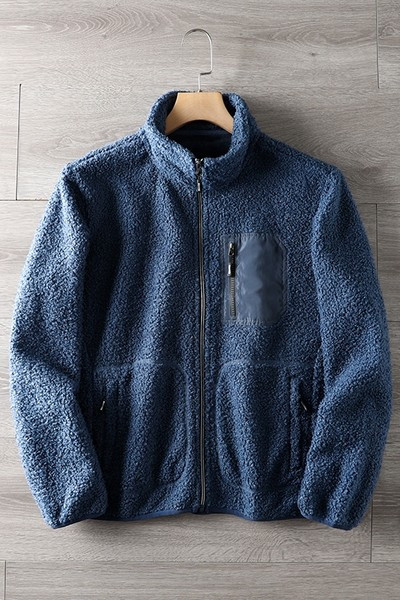 Férfi pehely téli pulóver cipzárral