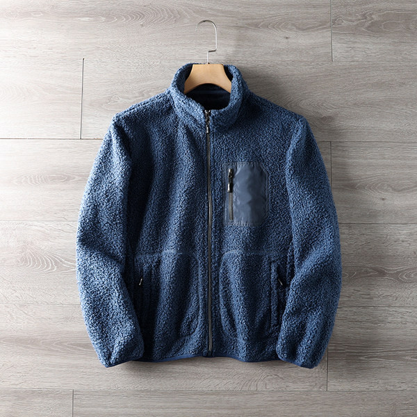 Férfi pehely téli pulóver cipzárral