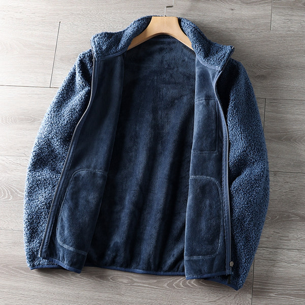 Férfi pehely téli pulóver cipzárral