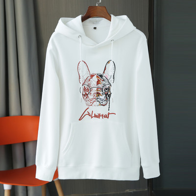 Ανδρικό μοντέρνο φούτερ με στάμπα και κορδόνια