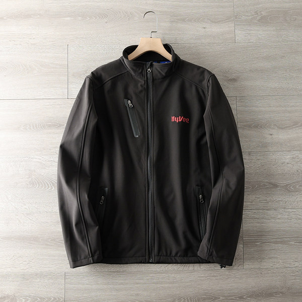 Férfi pulóver cipzárral és fekete hímzéssel