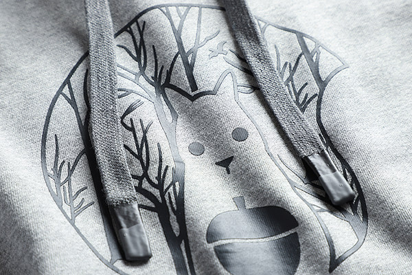 Hanorac de zi cu zi pentru bărbați cu imprimeu și glugă - negru și gri