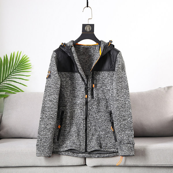 Καθημερινό ανδρικό φούτερ με κουκούλα και φερμουάρ