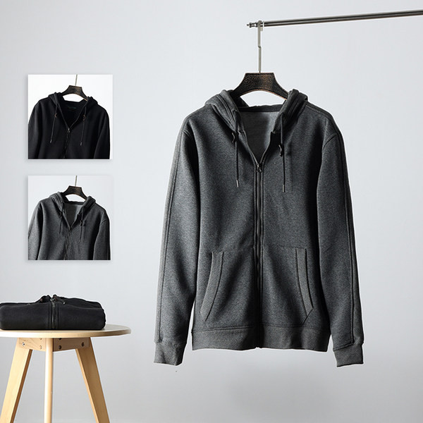 Ανδρικό φούτερ με κουκούλα με φερμουάρ και τσέπες