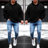 Hanorac din bumbac pentru barbati cu buzunare si gluga