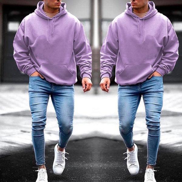 Hanorac din bumbac pentru barbati cu buzunare si gluga