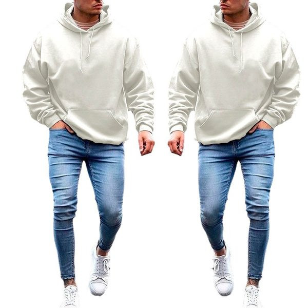 Hanorac din bumbac pentru barbati cu buzunare si gluga