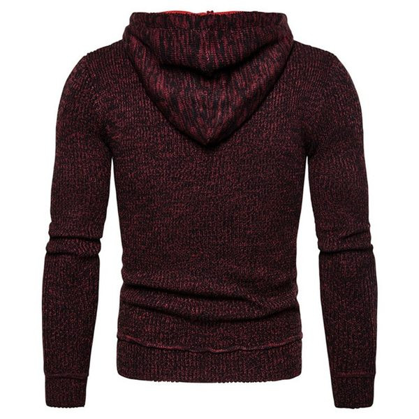 Ανδρικό εφαρμοστό πουλόβερ με κουκούλα