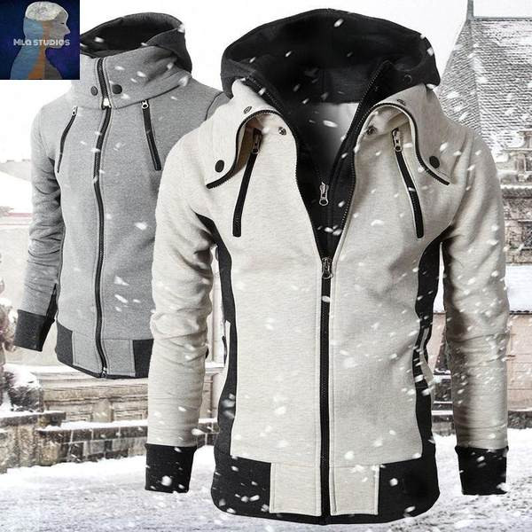 Muška zimska majica s kapuljačom u tri boje