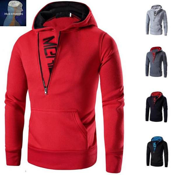 Alkalmi férfi pulóver cipzárral és kapucnival - többféle színben