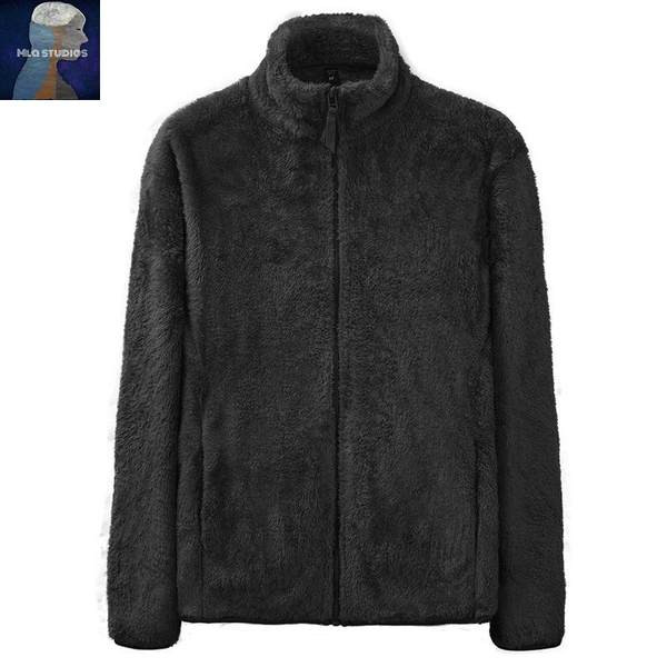 Hanorac barbatesc modern model simplu cu fermoar si guler inalt