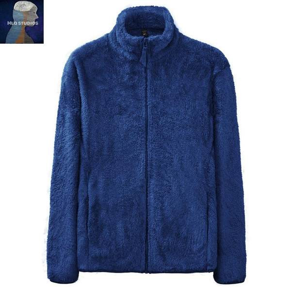 Hanorac barbatesc modern model simplu cu fermoar si guler inalt