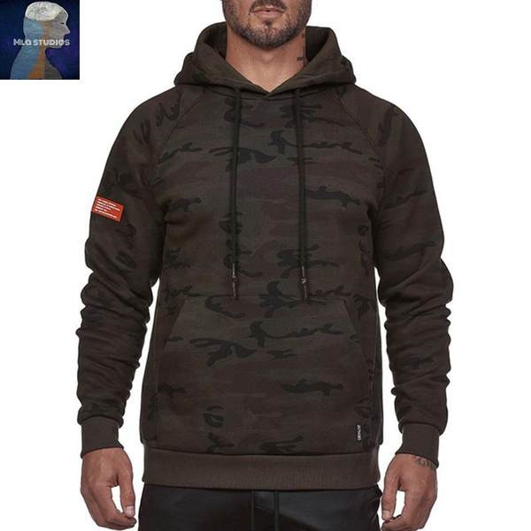 Hanorac pentru bărbați cu glugă și imprimeu cu inscripție