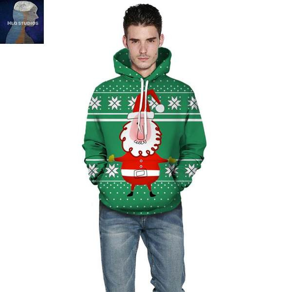Hanorac de Craciun pentru barbati cu gluga si cravate