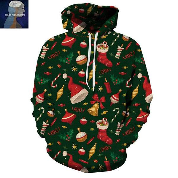 Karácsonyi kapucnis pulóver férfiaknak és nőknek