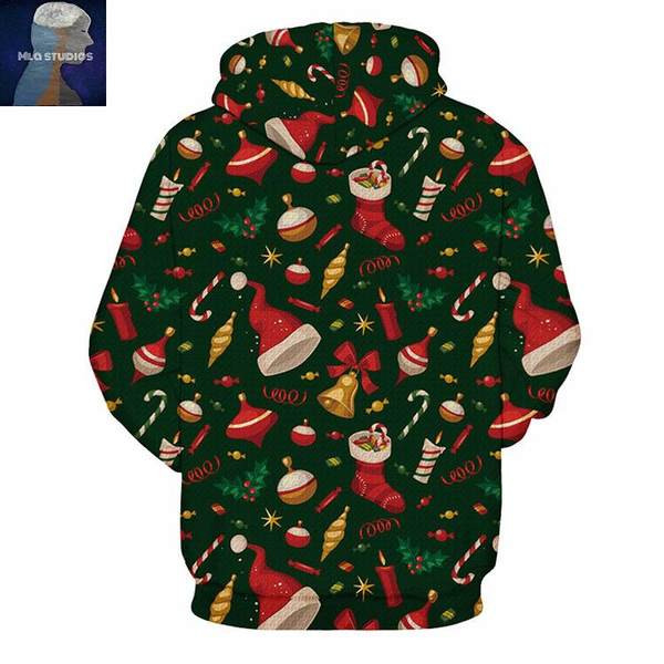 Karácsonyi kapucnis pulóver férfiaknak és nőknek