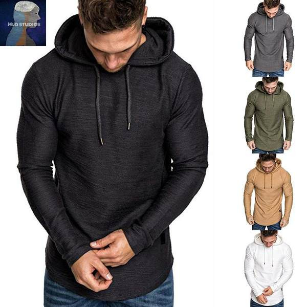 Hanorac barbatesc cu gluga - model asimetric