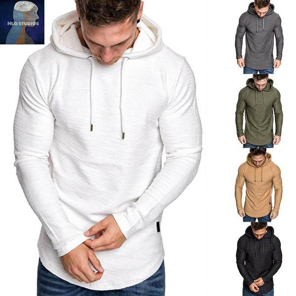 Hanorac barbatesc cu gluga - model asimetric