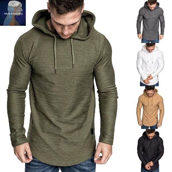 Hanorac barbatesc cu gluga - model asimetric